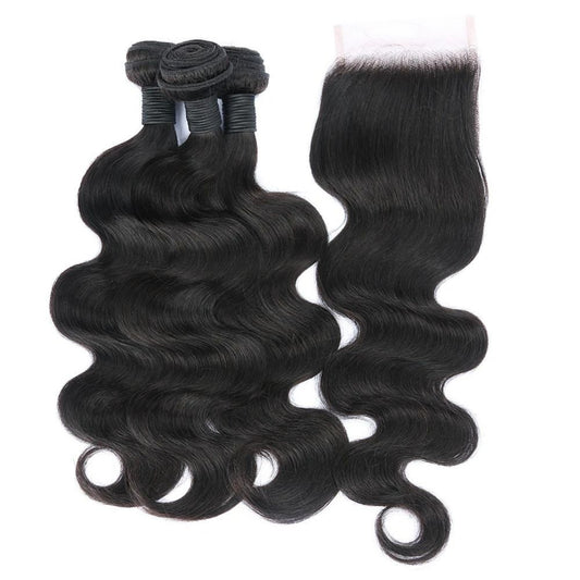 3 pcs Body wave Bundles & Lace Closure